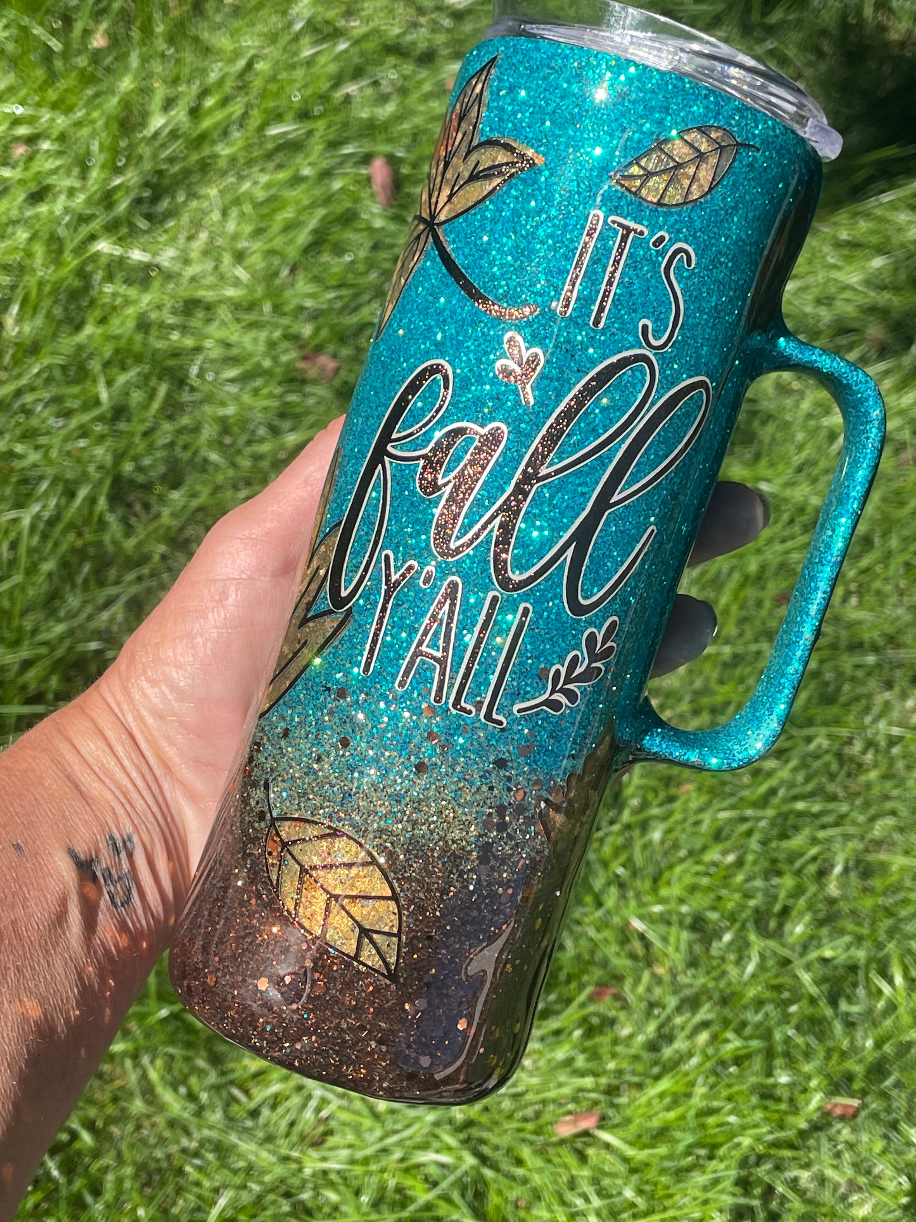 20 ounce Skinny w/ handle “It's Fall Y'all” Tumbler – The Cup Lady NV