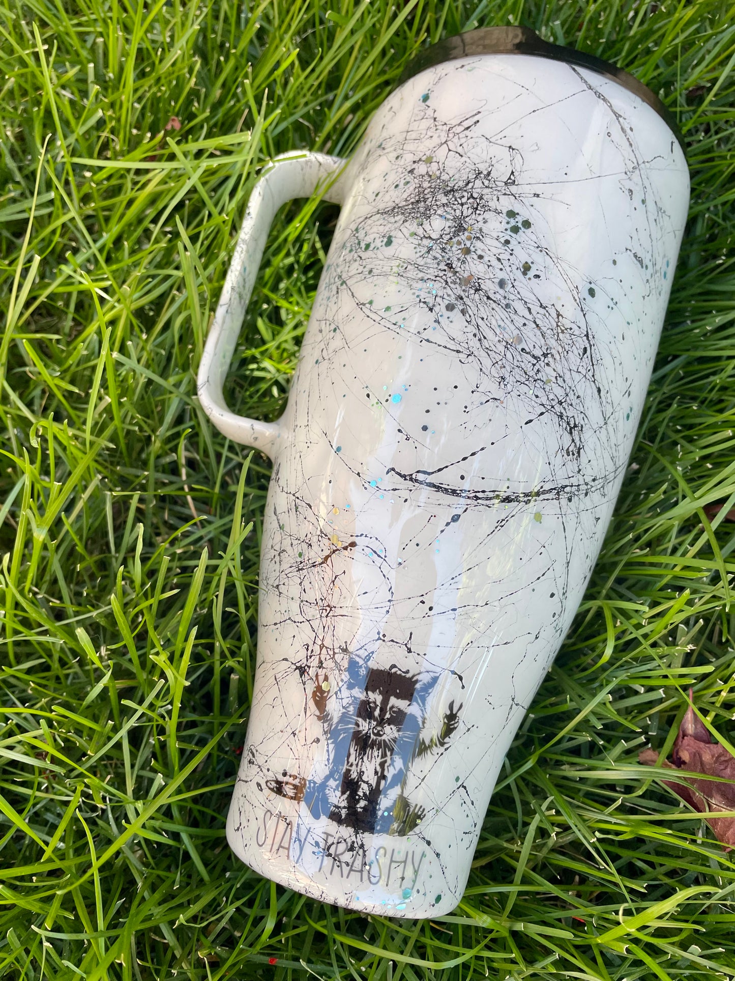 30 oz Raccoon “Fight You” Tumbler w/ handle